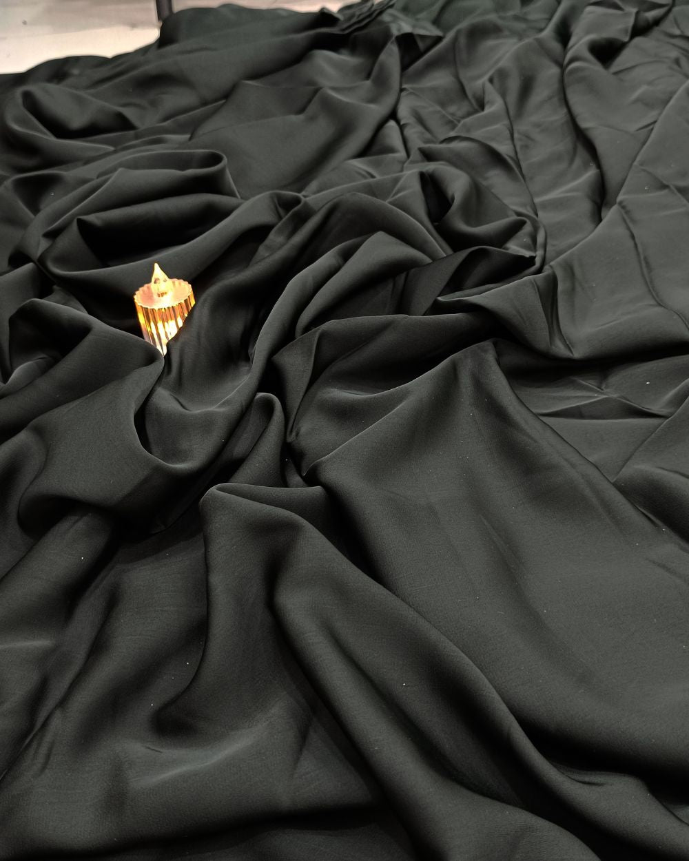 Plain Burkha-Al-Nida Greenish Black Colour 52 Inches Width