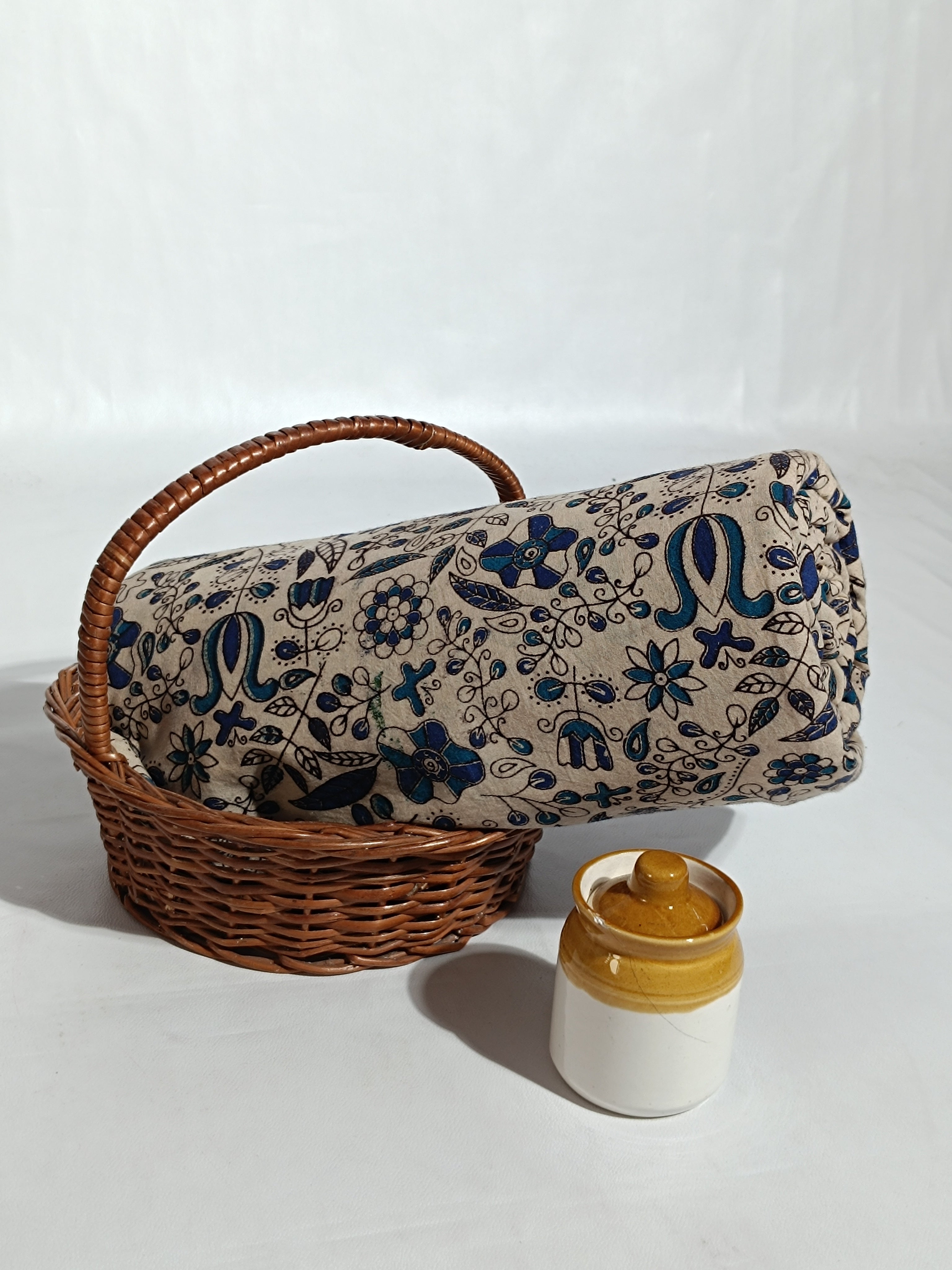 Hand BlockPrinted Cotton Kalamkari Off White Colour 44 Inches Width