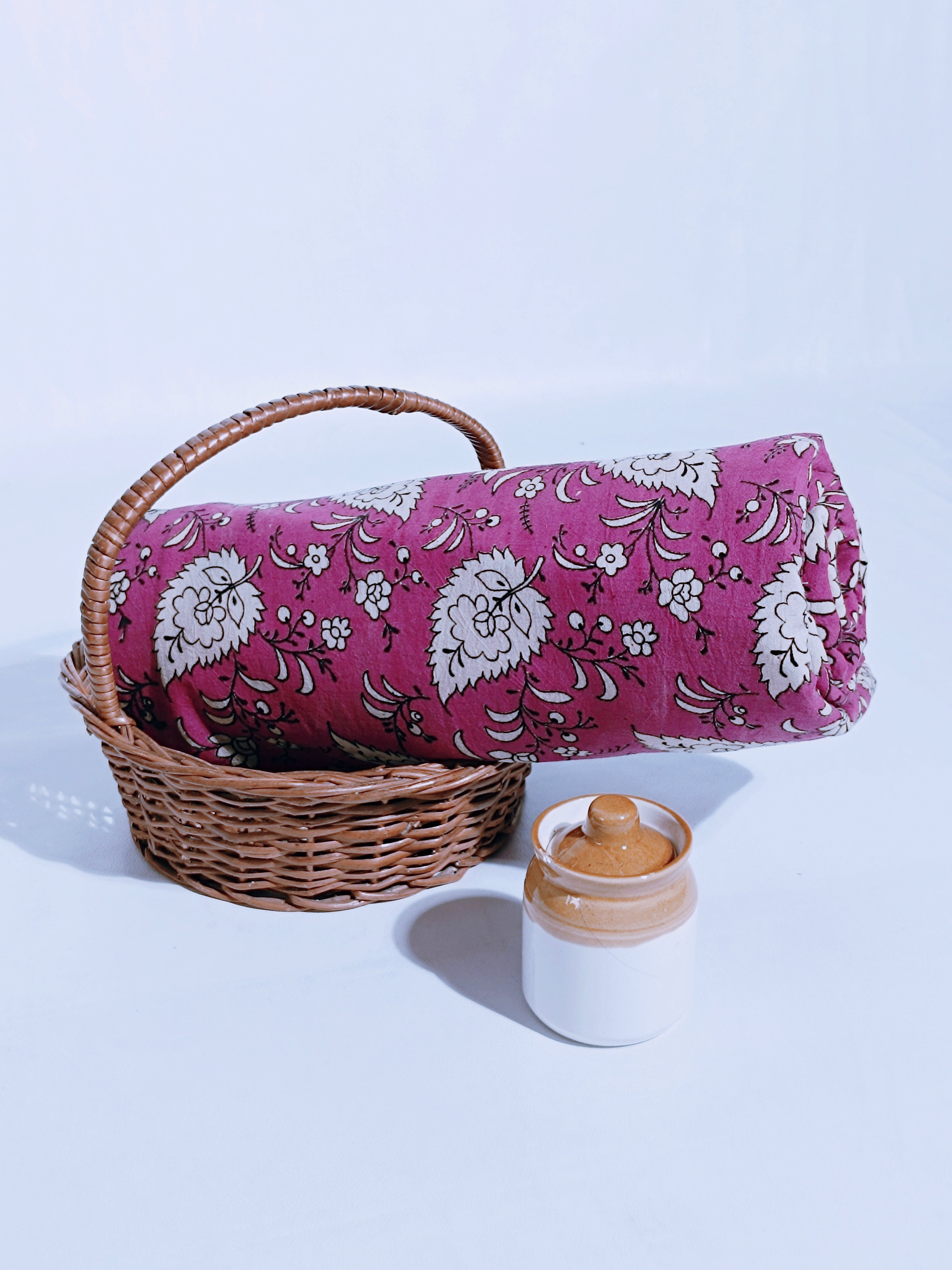 Hand Block Printed Cotton Kalamkari Pink Colour 44 Inches Width