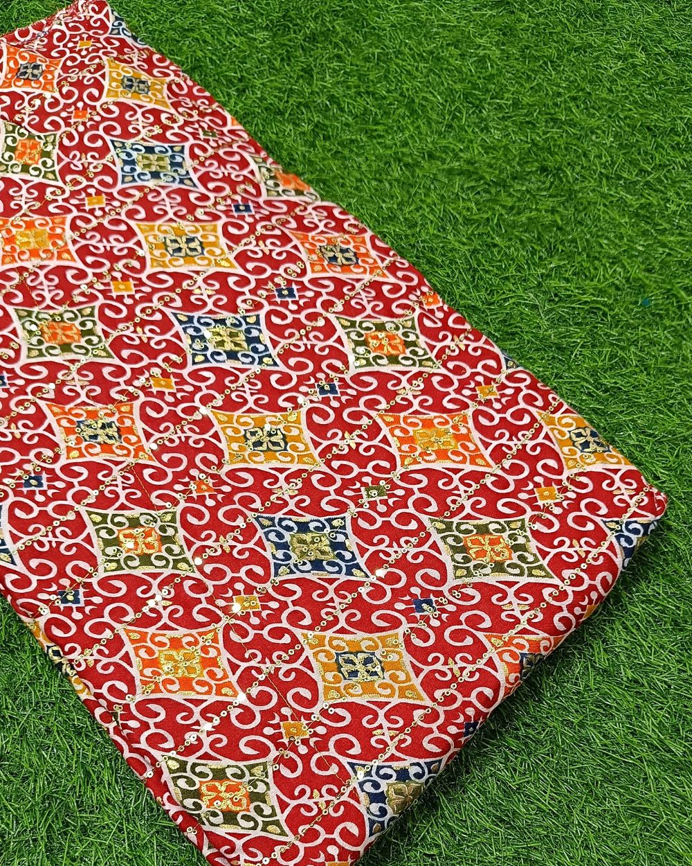 Rayon Sequin Work Multicolor 43 Inches Width