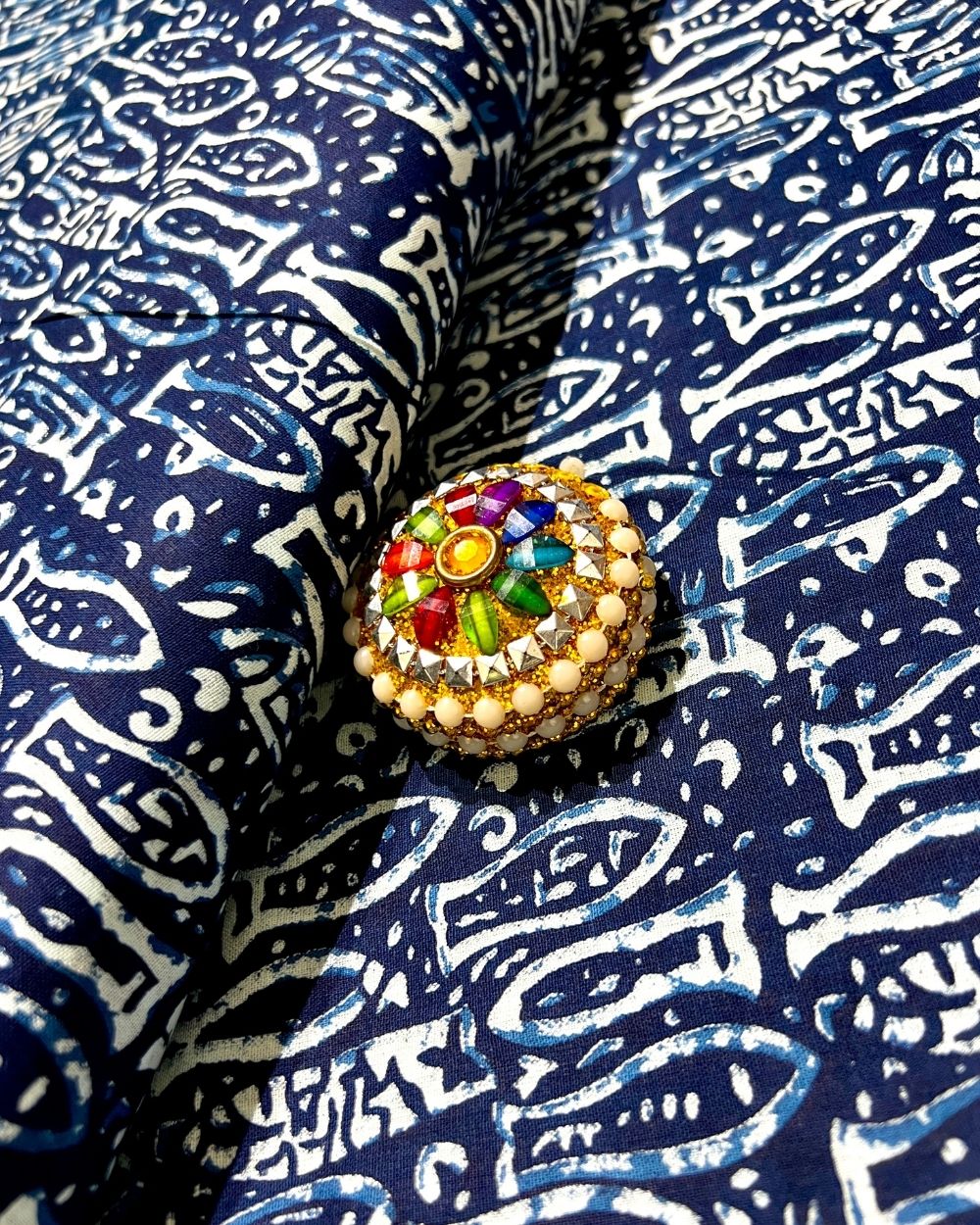 Printed Cotton Indigo Blue Colour 44 Inches Width