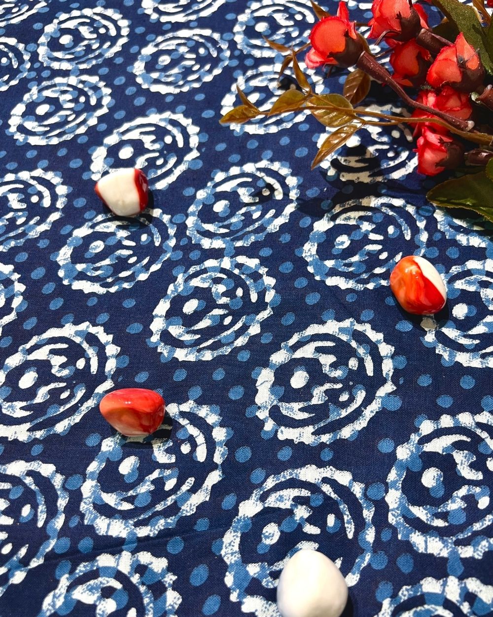 Printed Cotton Indigo Blue Colour 44 Inches Width