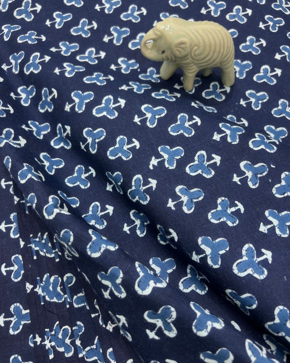 Printed Cotton Indigo Blue Colour 44 Inches Width