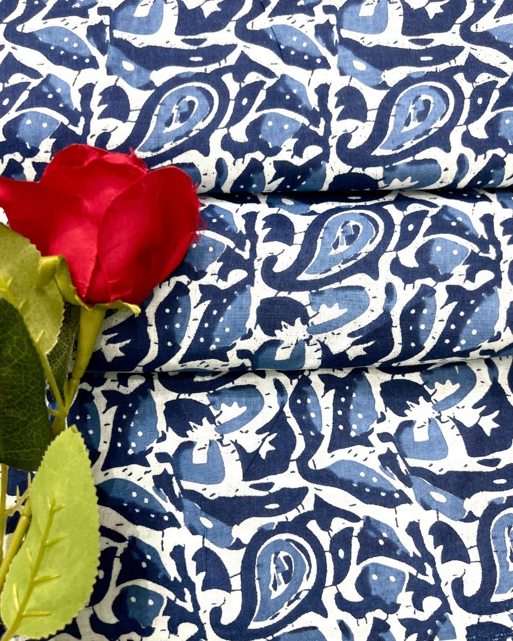 Printed Cotton Indigo Blue Colour 44 Inches Width