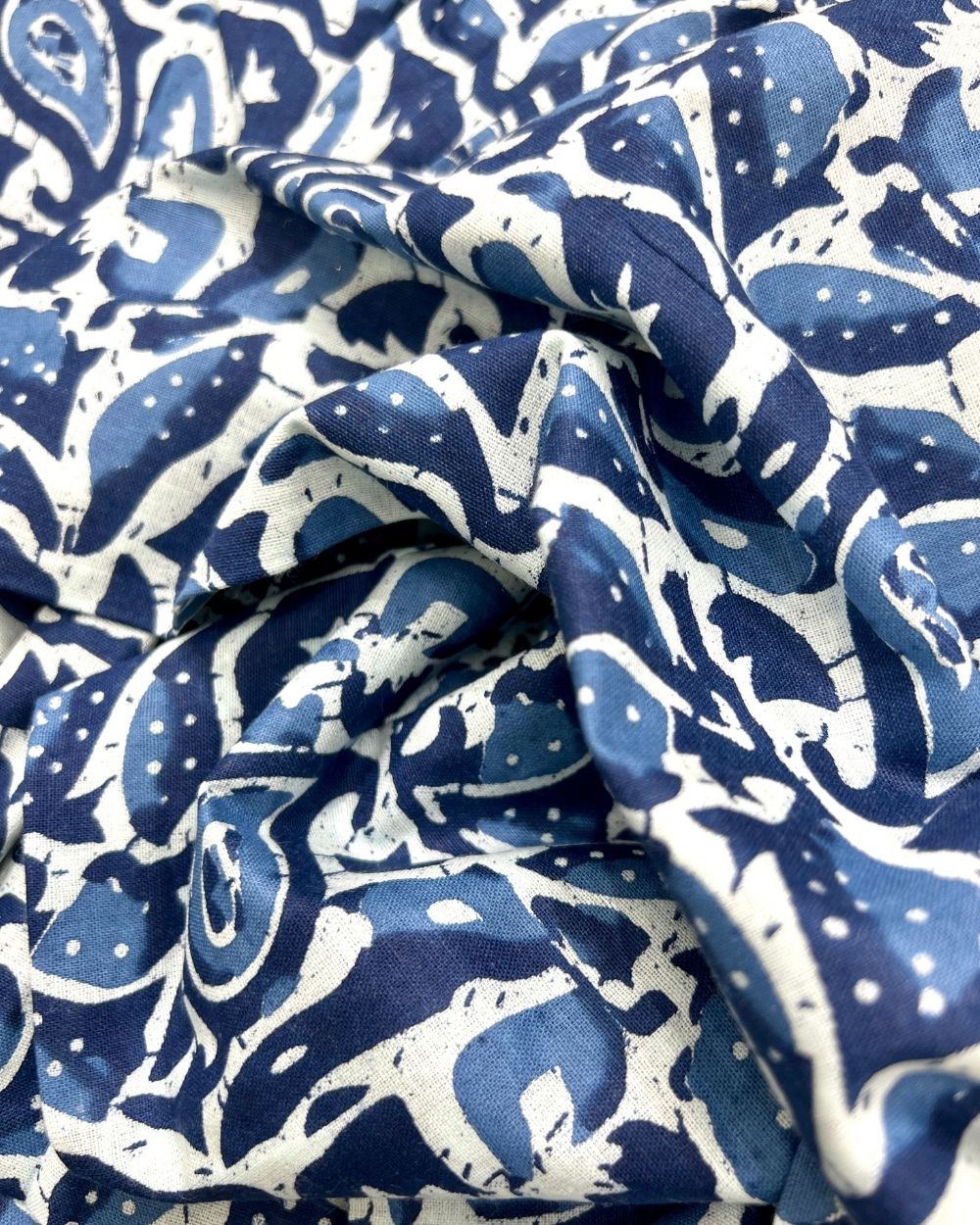 Printed Cotton Indigo Blue Colour 44 Inches Width