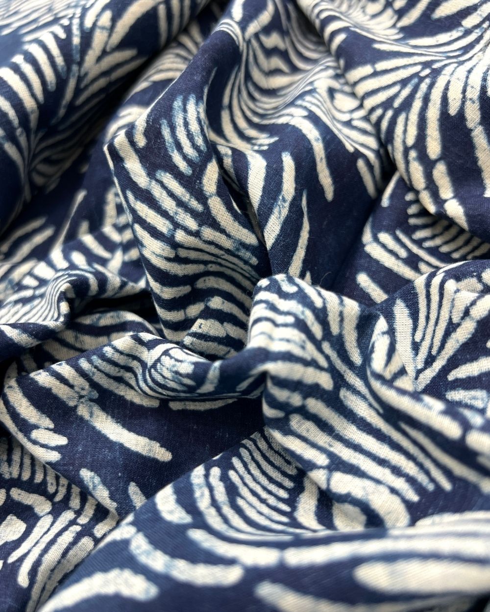 Hand Block Printed Cotton Indigo Blue Colour 44 Inches Width