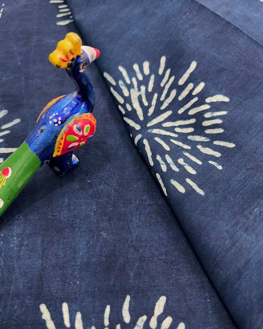 Hand Block Printed Cotton Indigo Blue Colour 44 Inches Width