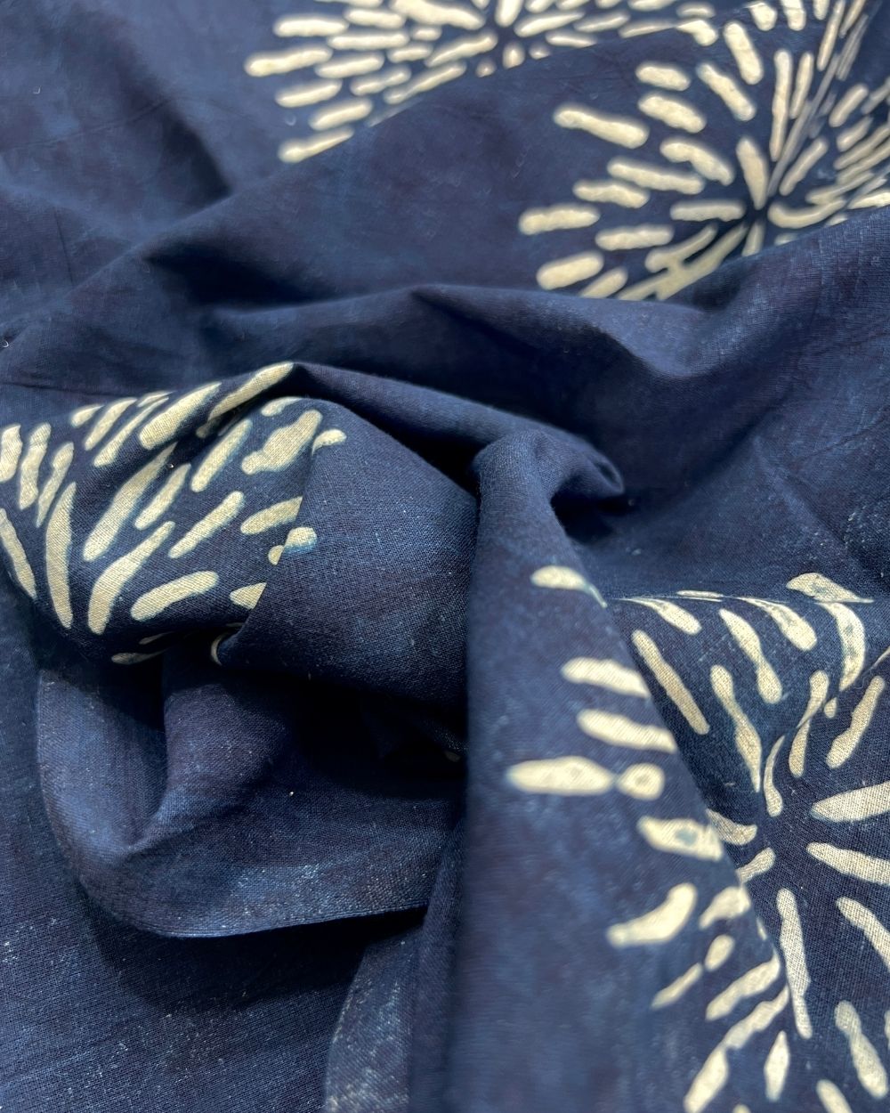Hand Block Printed Cotton Indigo Blue Colour 44 Inches Width
