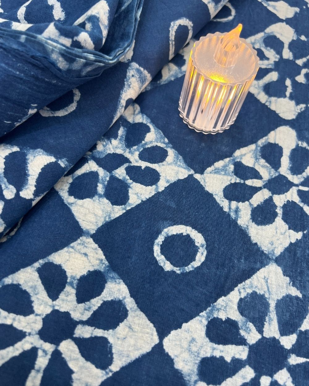 Hand Block Printed Cotton Indigo Blue Colour 44 Inches Width