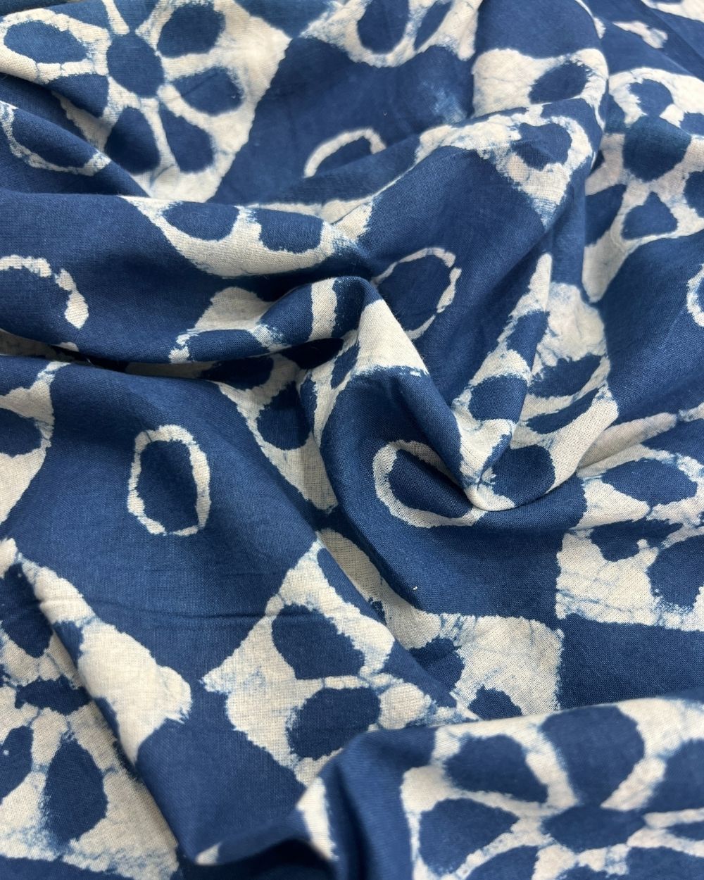 Hand Block Printed Cotton Indigo Blue Colour 44 Inches Width