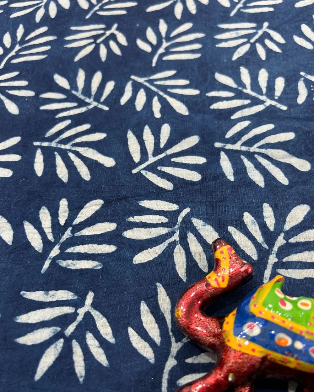 Hand Block Printed Cotton Indigo Blue Colour 44 Inches Width