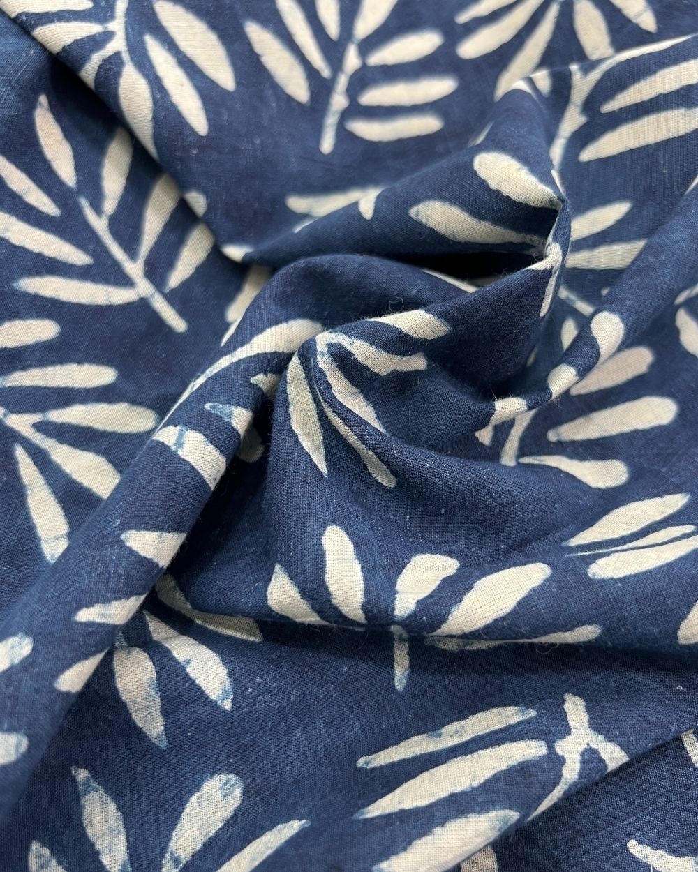 Hand Block Printed Cotton Indigo Blue Colour 44 Inches Width