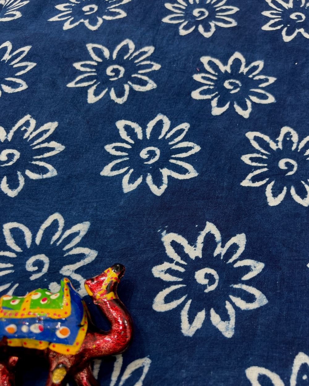 Hand Block Printed Cotton Indigo Blue Colour 44 Inches Width