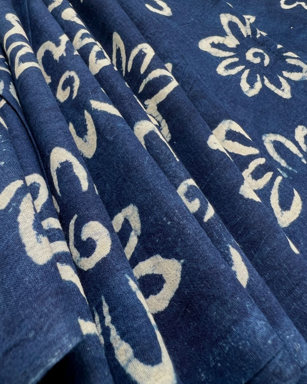 Hand Block Printed Cotton Indigo Blue Colour 44 Inches Width