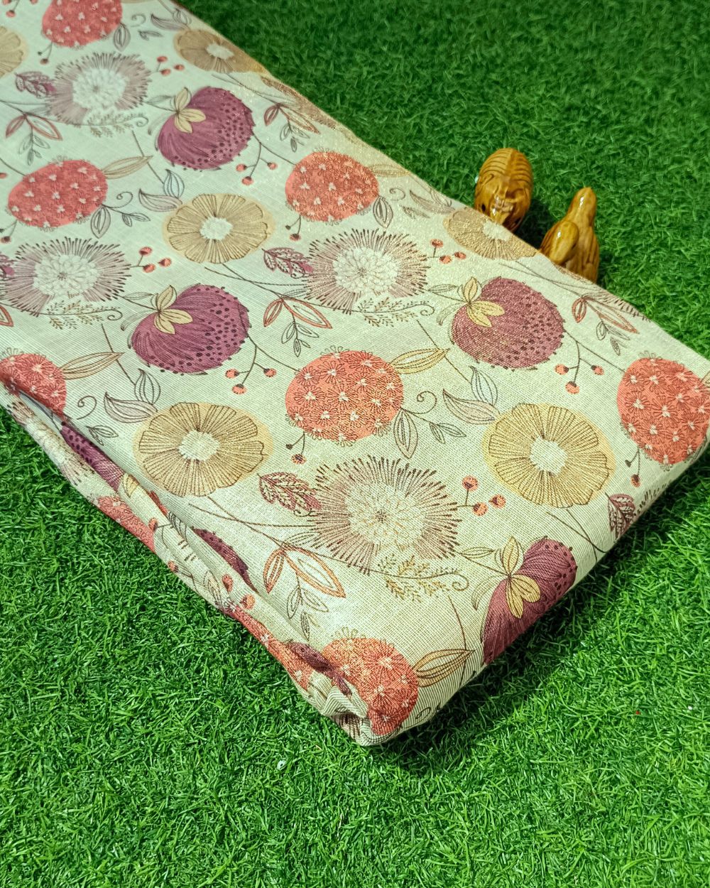 Printed Cosmos Light Pista Green Colour 44 Inches Width