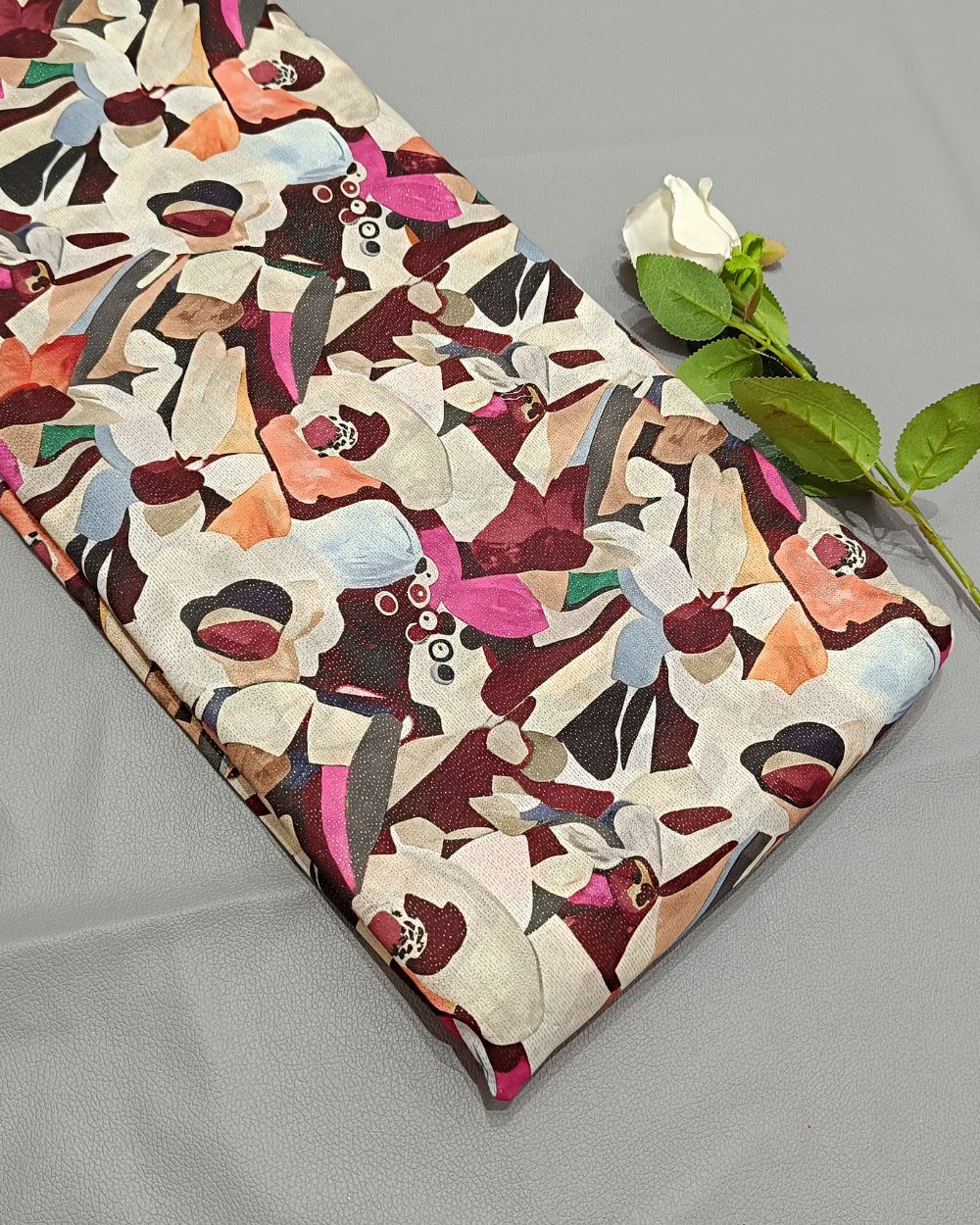 Shimmer Silk Digital Print Multicolour 47 Inches Width