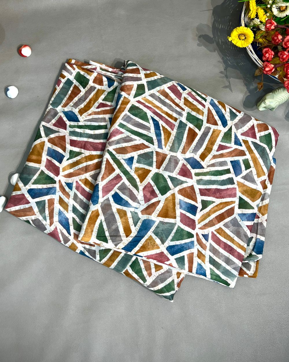 Mal Cotton with Foil Print Multicolor Colour 42 Inches Width
