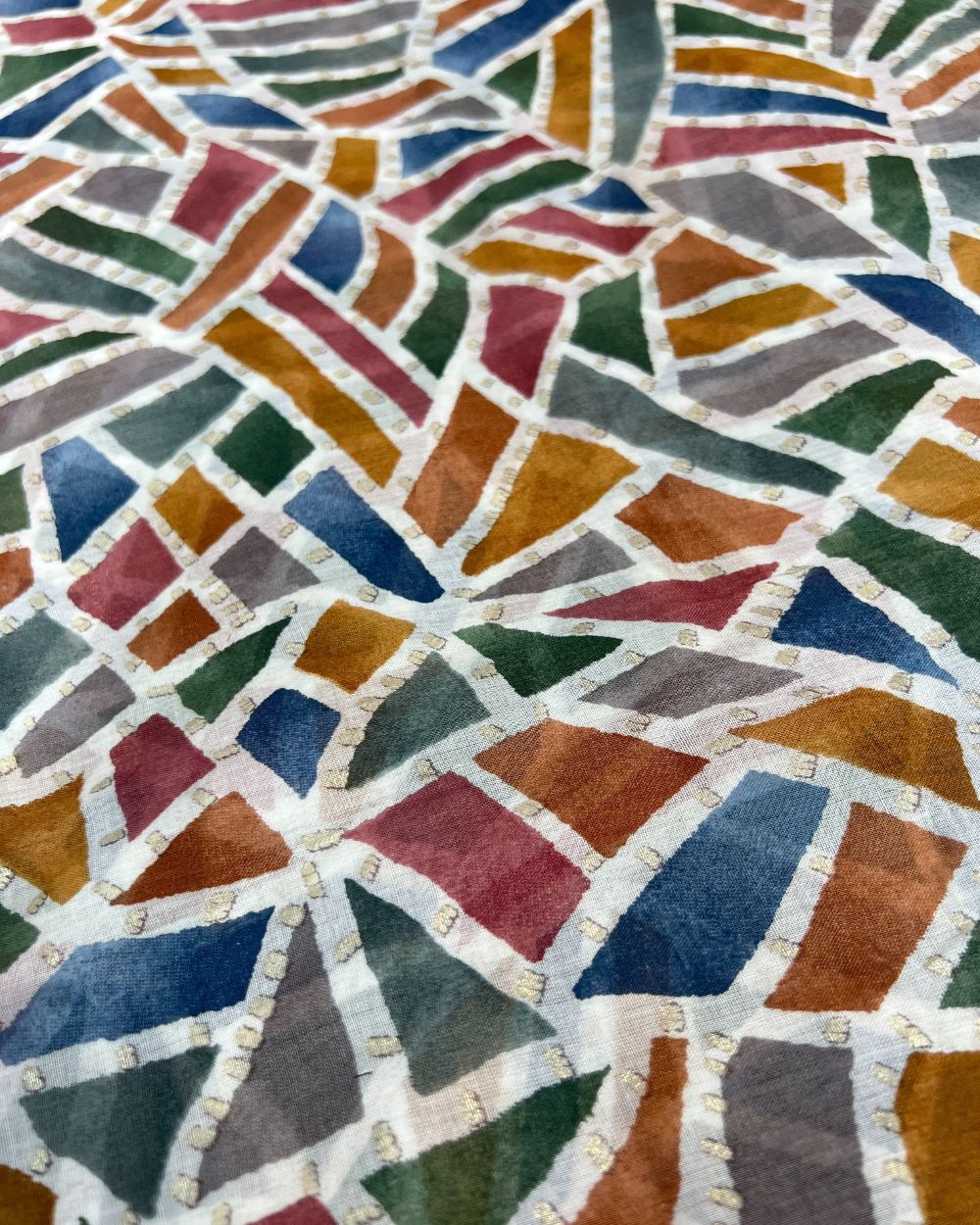 Mal Cotton with Foil Print Multicolor Colour 42 Inches Width