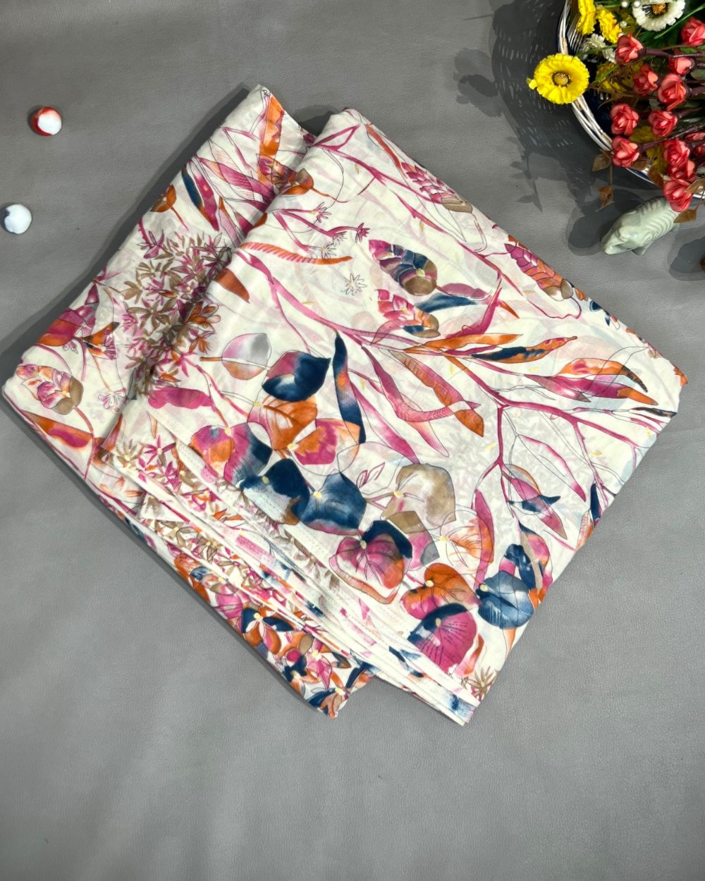 Mal Cotton with Foil Print Multicolor Colour 42 Inches Width