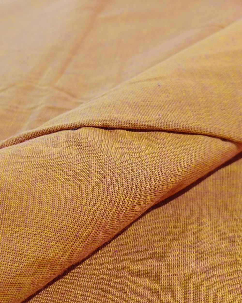 Plain Khadi Cotton Fabric Mustard Yellow Colour 45 Inches Width