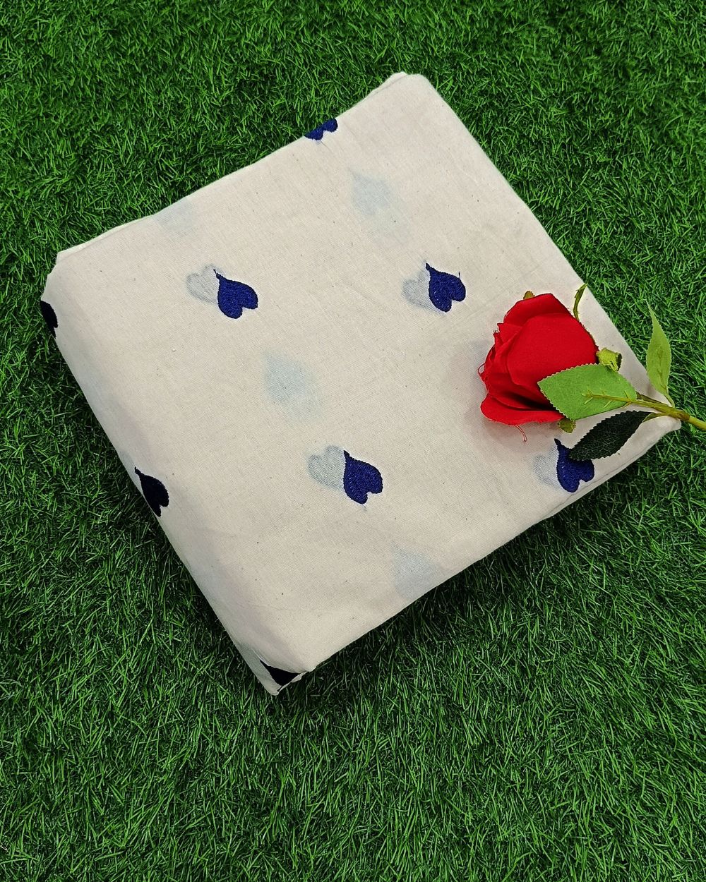 Kora Cotton Work Navy Blue 44 Inches Width