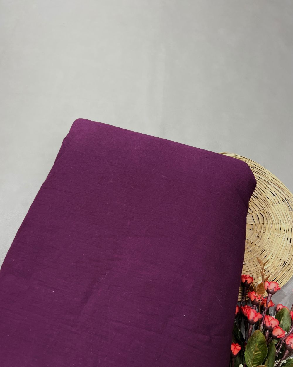 Plain Kora Cotton Dark Purple Colour 42 Inches Width