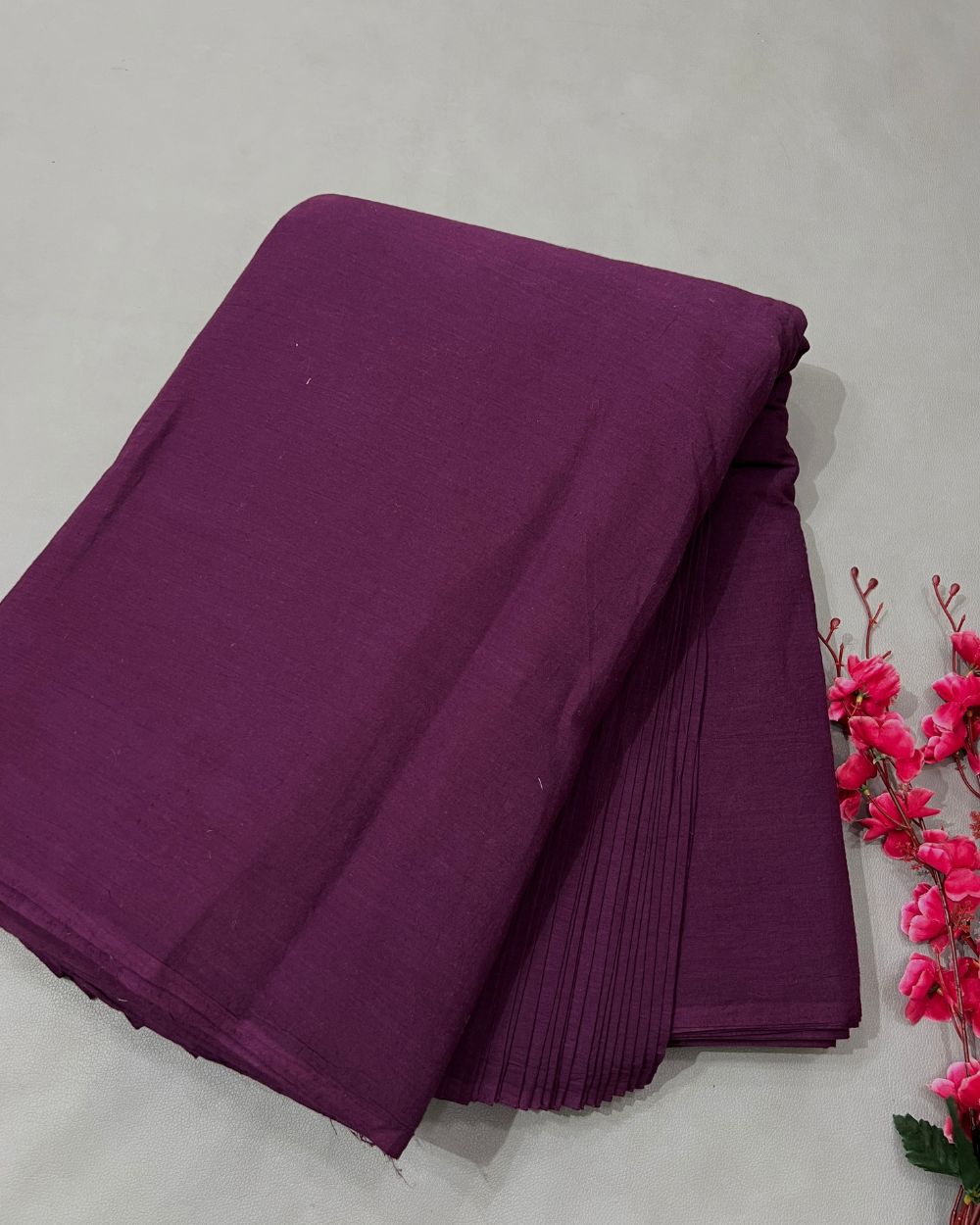 Plain Kora Cotton Dark Purple Colour 42 Inches Width
