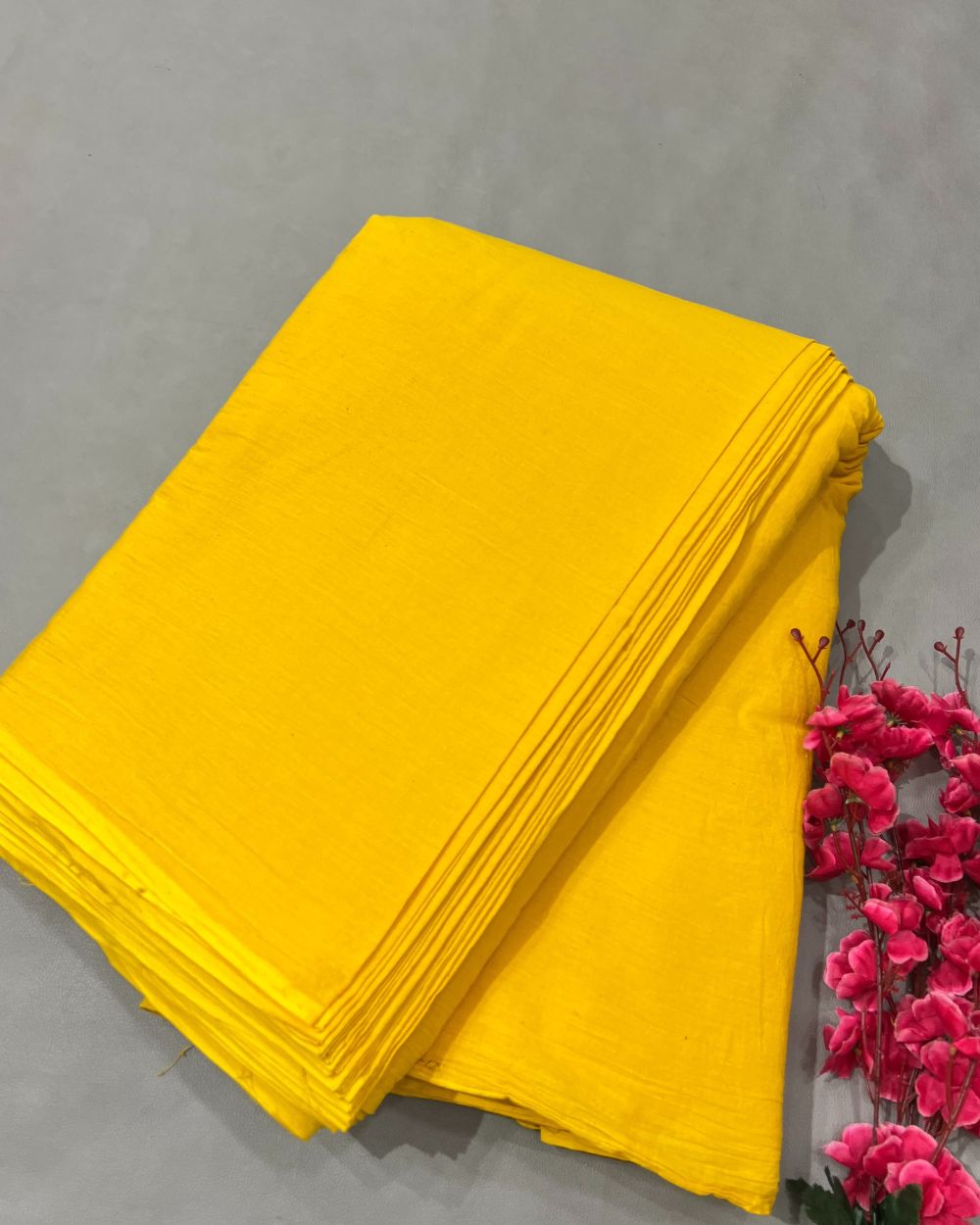 Plain Kora Cotton Mustard Yellow Colour 42 Inches Width