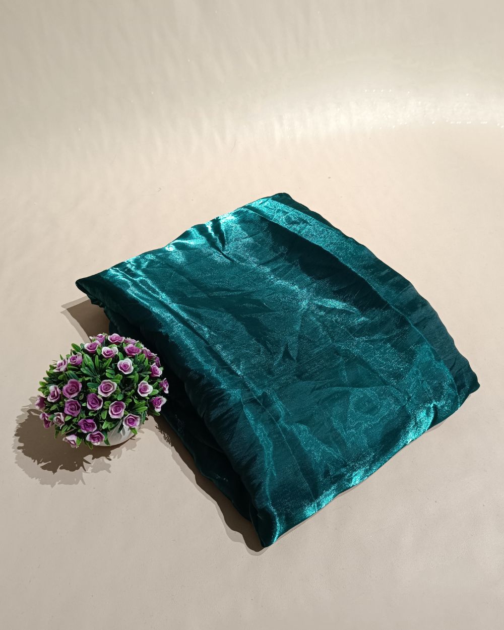 Plain Jimmy Choo Peacock Blue Colour 45 Inches Width