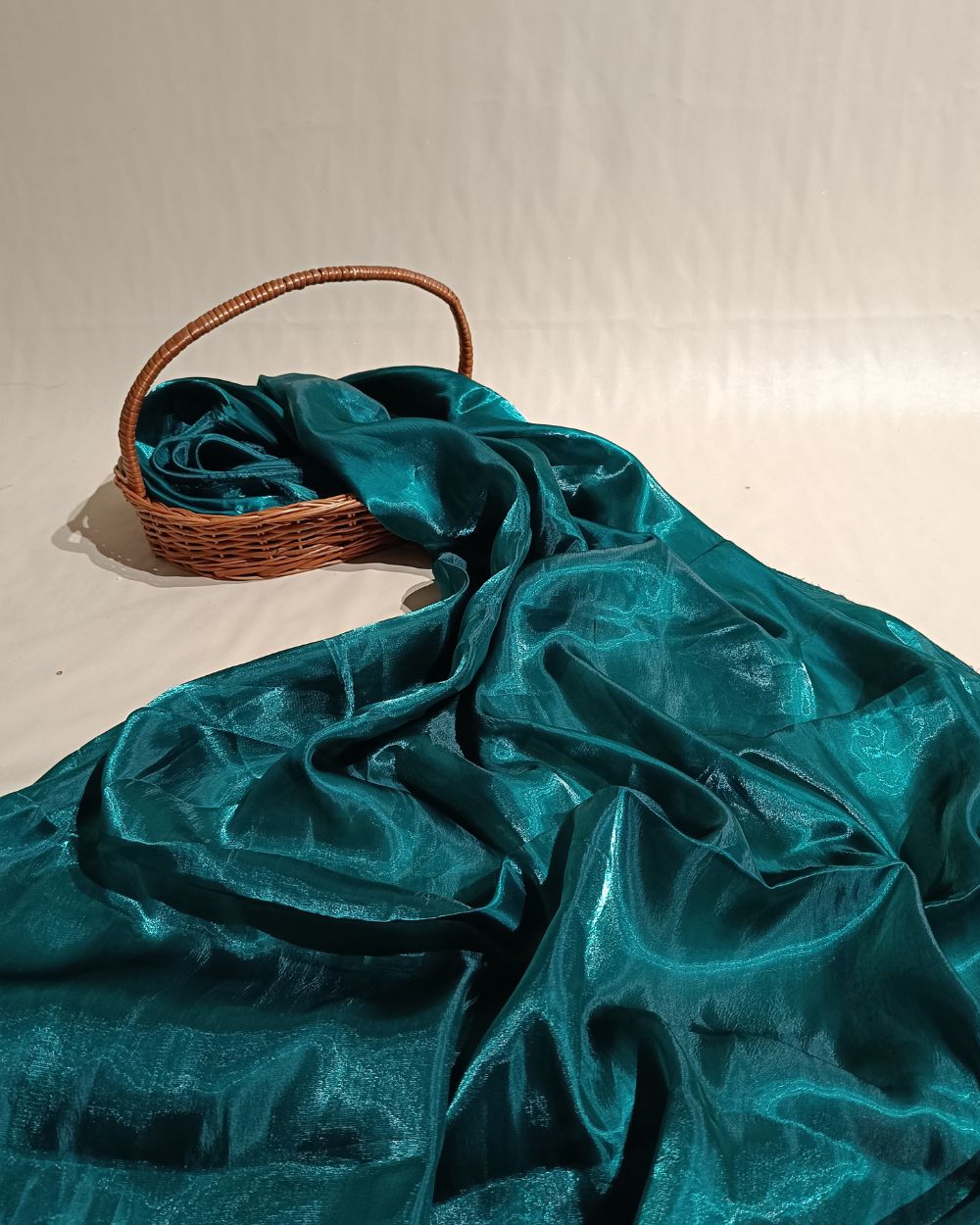 Plain Jimmy Choo Peacock Blue Colour 45 Inches Width