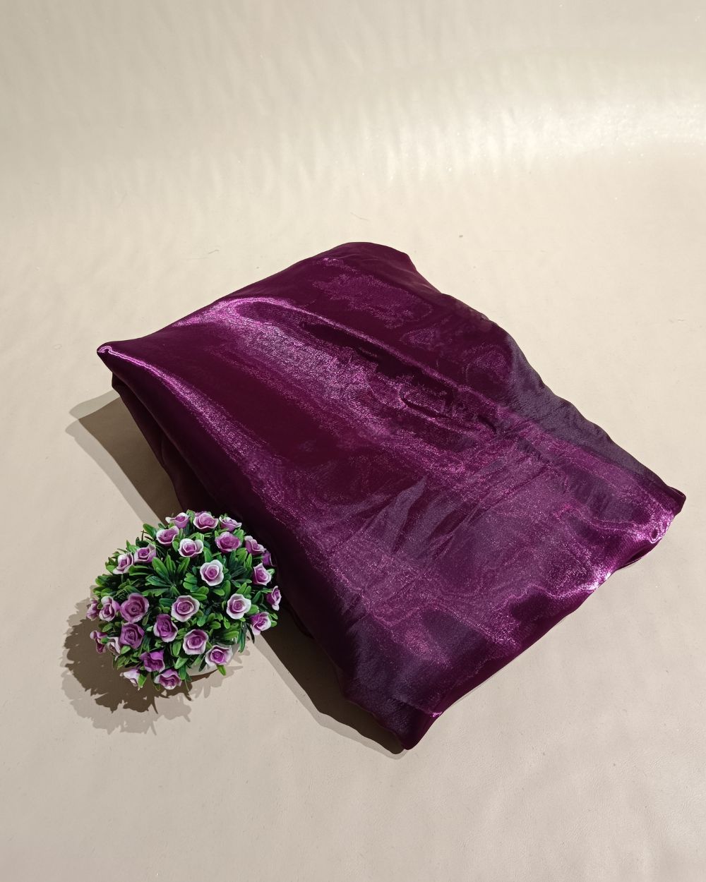 Plain Jimmy Choo Melalic Purple Colour 45 Inches Width