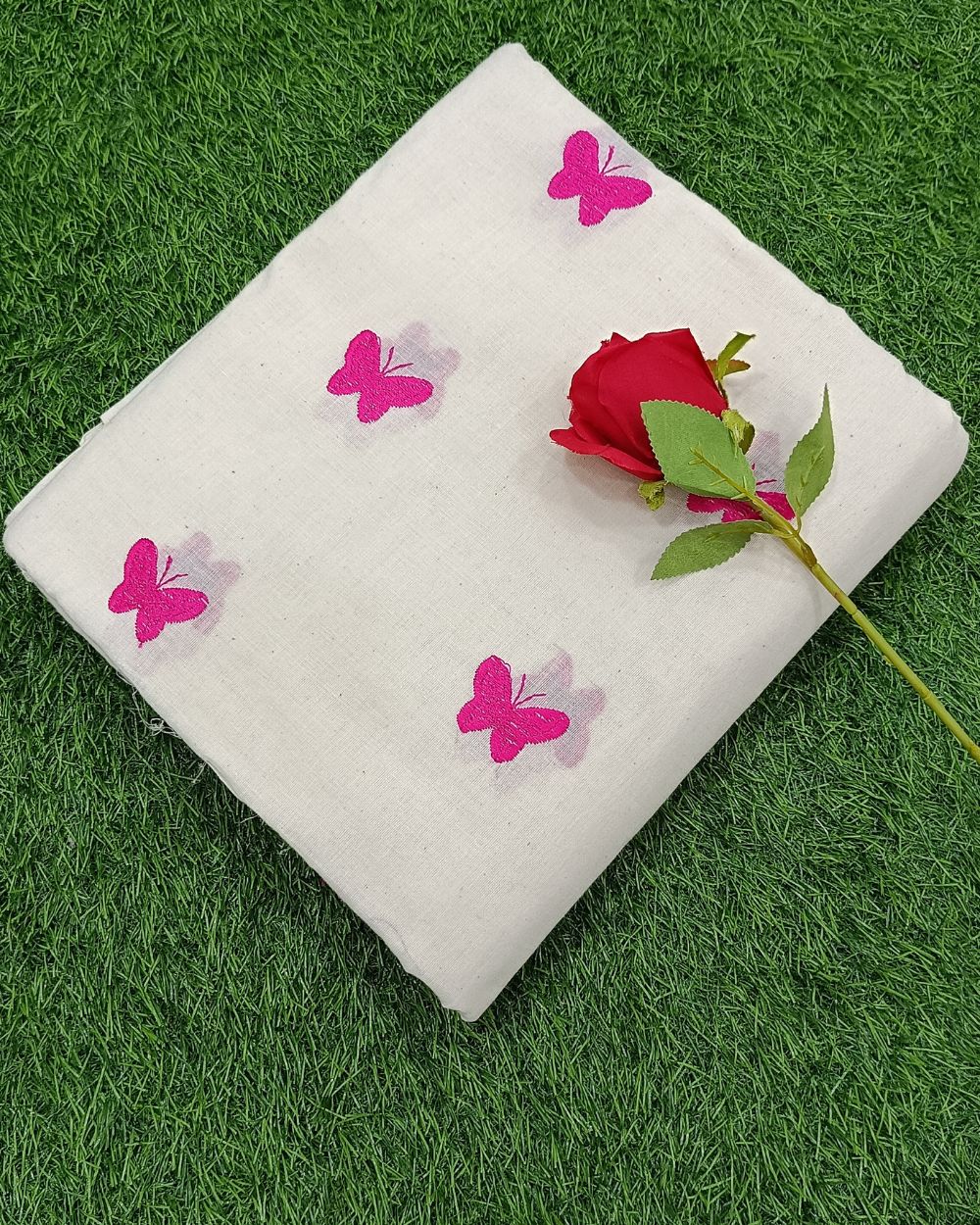 Kora Cotton Work Pink 44 Inches Width