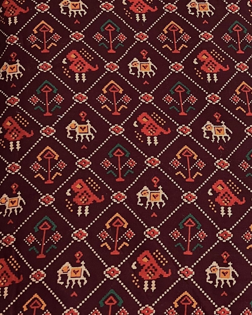 Gujari Print Cotton Maroon Colour 40 Inches Width