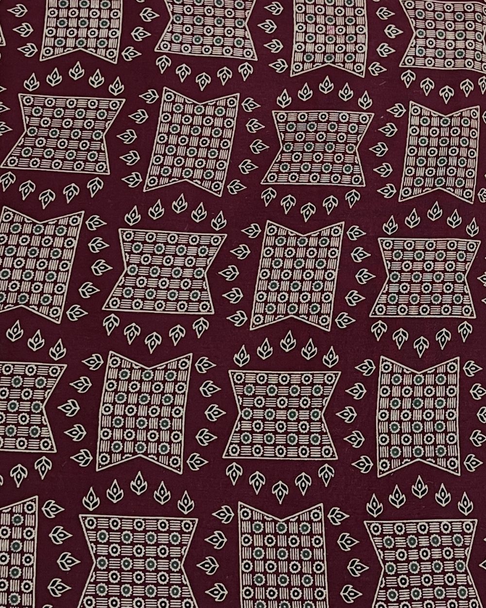 Gujari Print Cotton Maroon Colour 40 Inches Width
