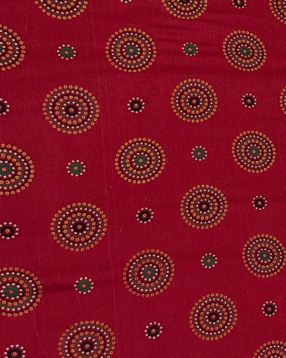 Gujari Print Cotton Red Colour 40 Inches Width