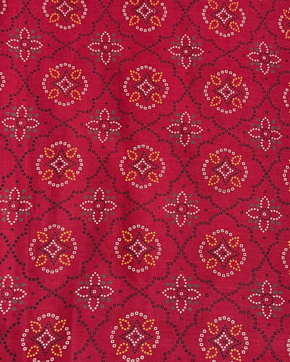Gujari Print Cotton Red Colour 40 Inches Width