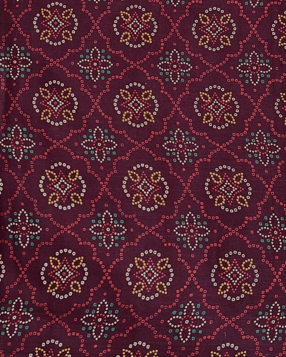 Gujari Print Cotton Maroon Colour 40 Inches Width
