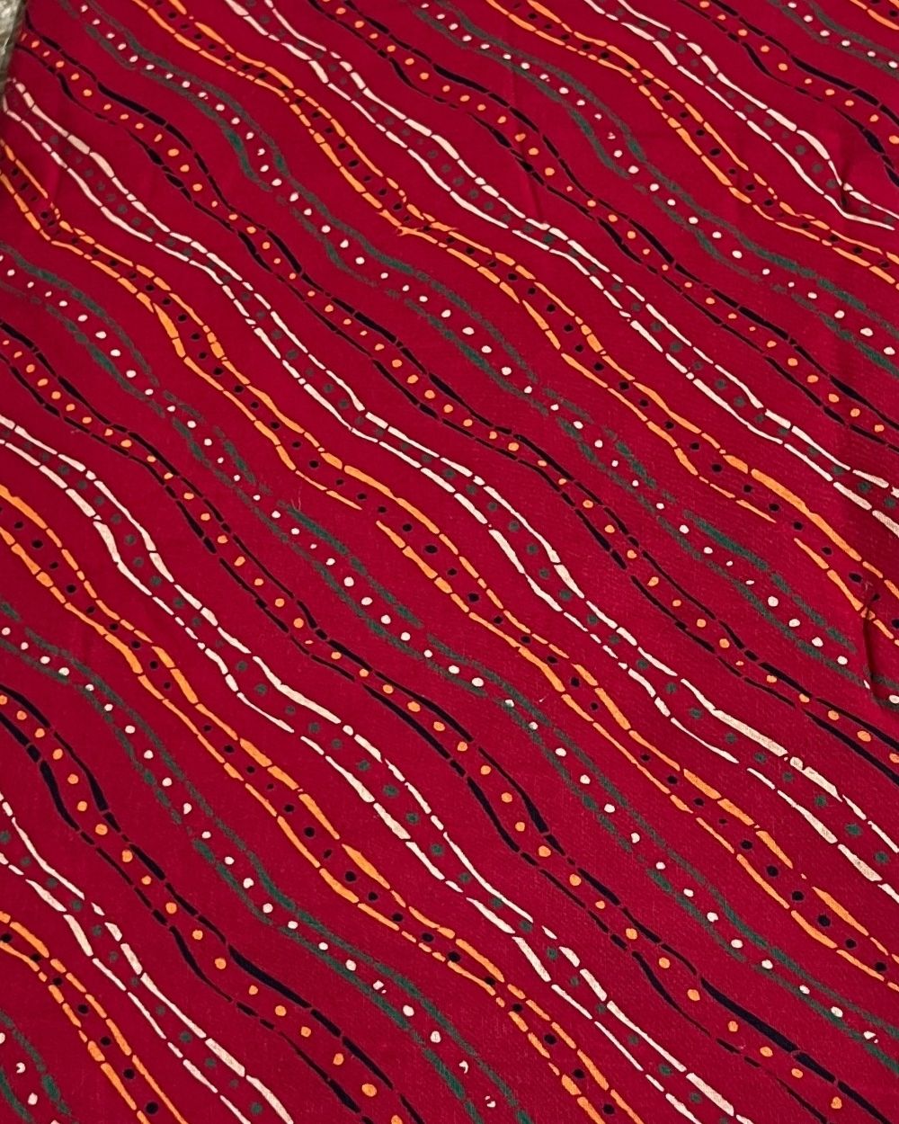 Gujari Print Cotton Red Colour 40 Inches Width