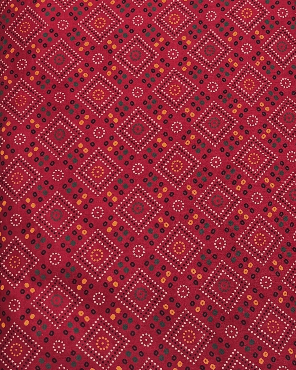 Gujari Print Cotton Red Colour 40 Inches Width