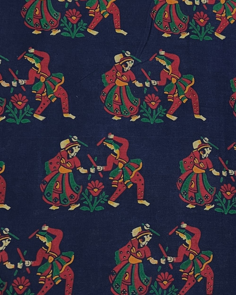 Gujari Print Cotton Navy Blue Colour 40 Inches Width