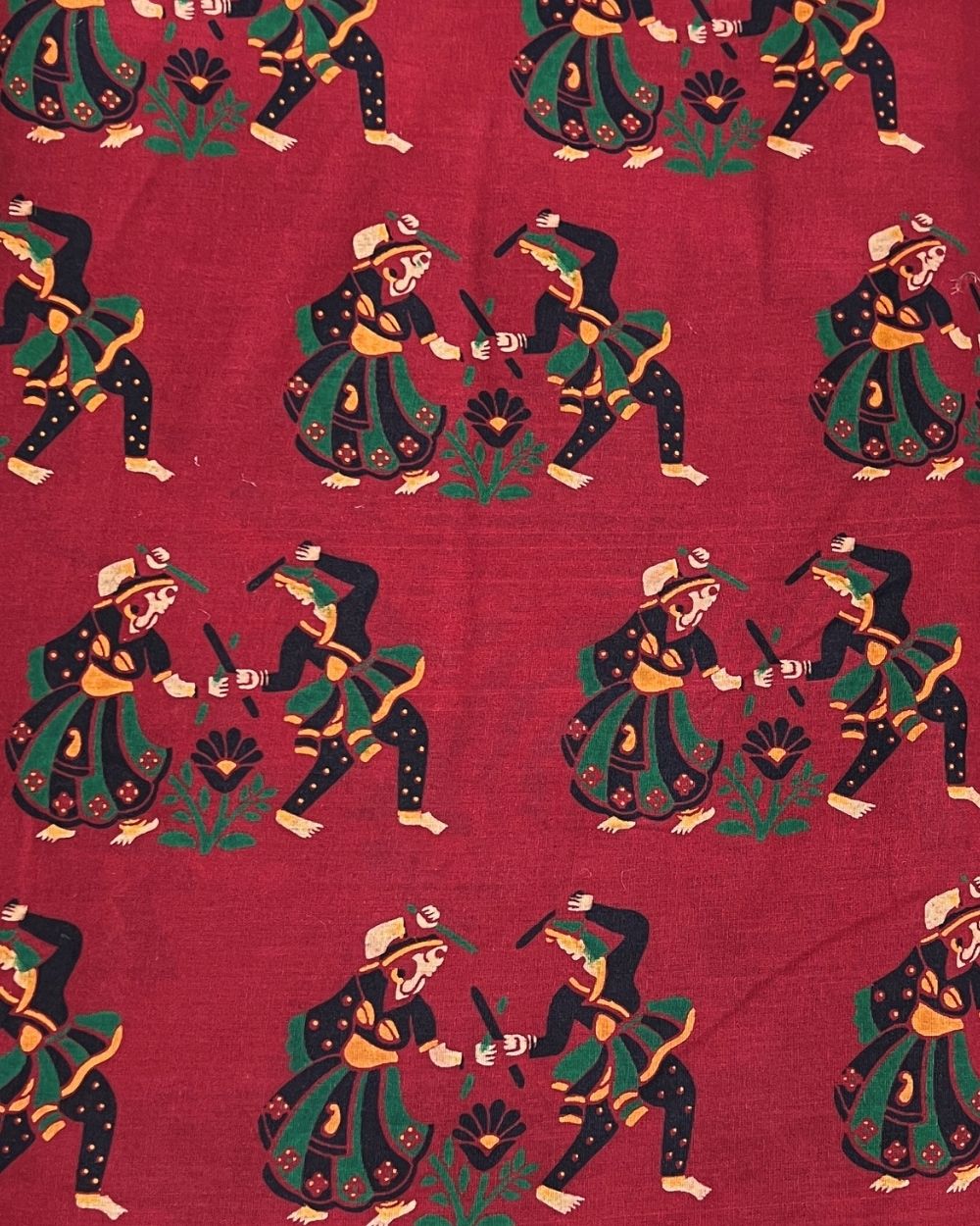 Gujari Print Cotton Red Colour 40 Inches Width