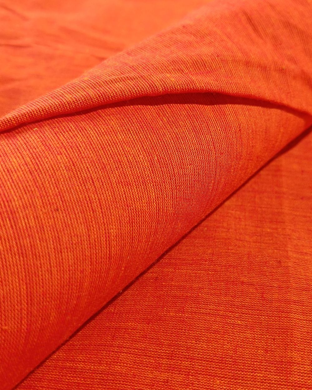 Plain Khadi Cotton Fabric Rust Orange Colour 45 Inches Width