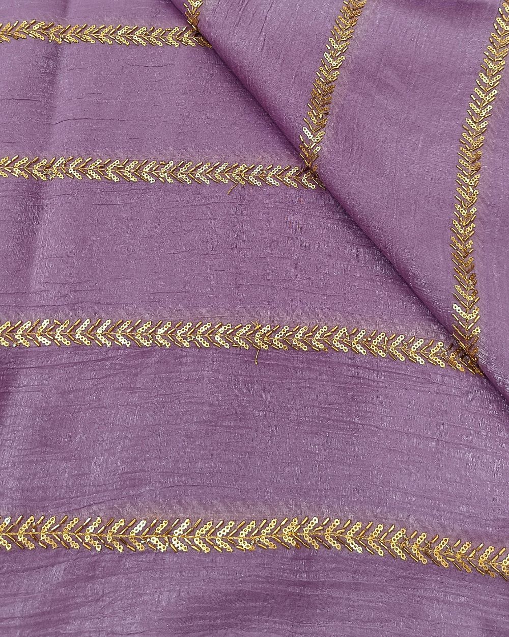 Gold Crush Work Lilac Colour 44 Inches Width