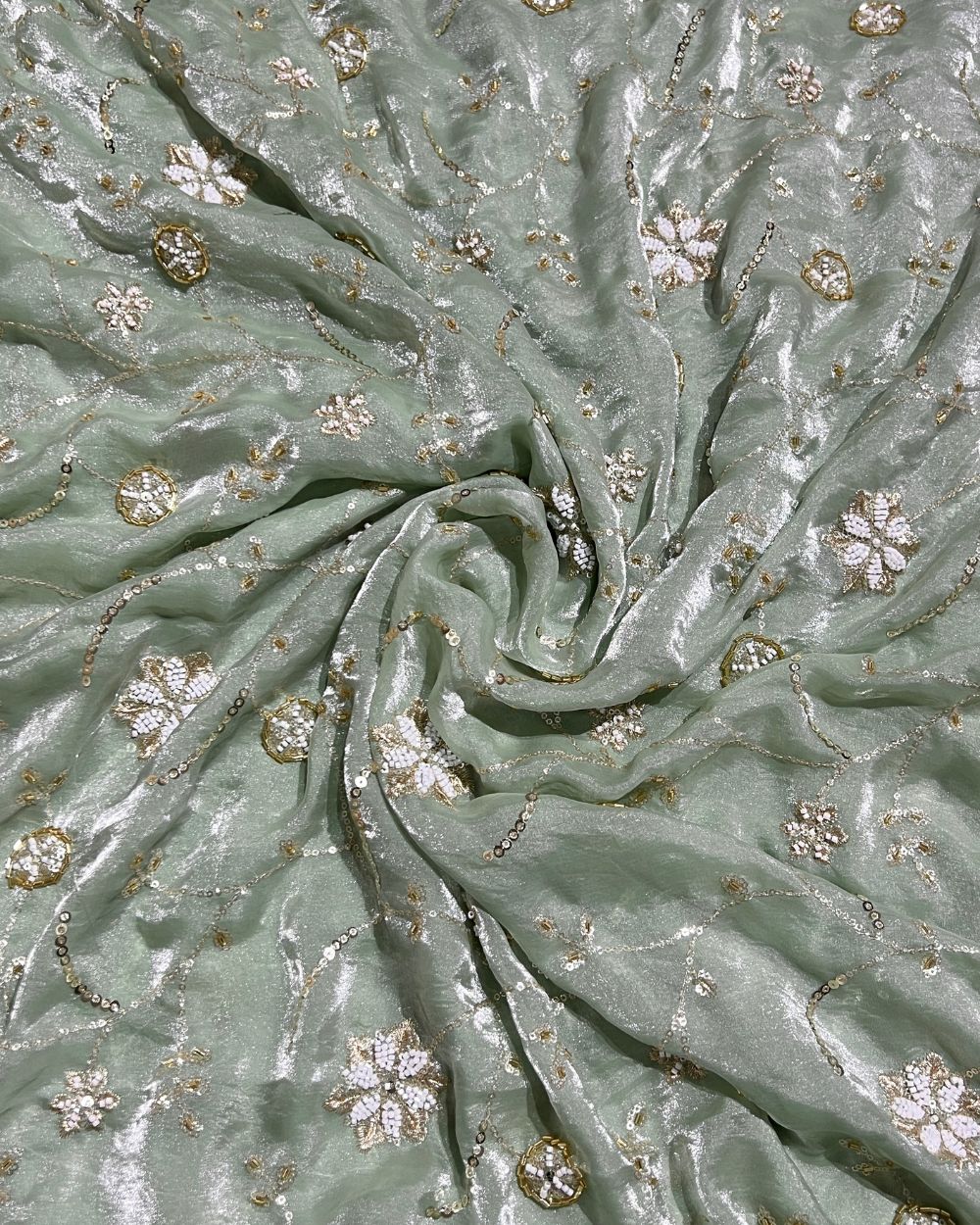 Space Silk Work Pista Colour 46 Inches Width