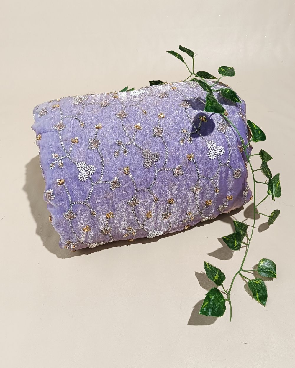 Space Silk Work Lavender Colour 44 Inches Width