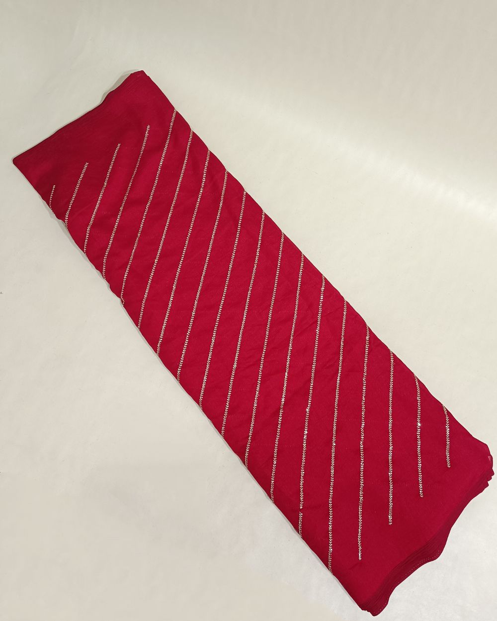 Vichitra Silk Work Pinkish Red Colour 44 Inches Width