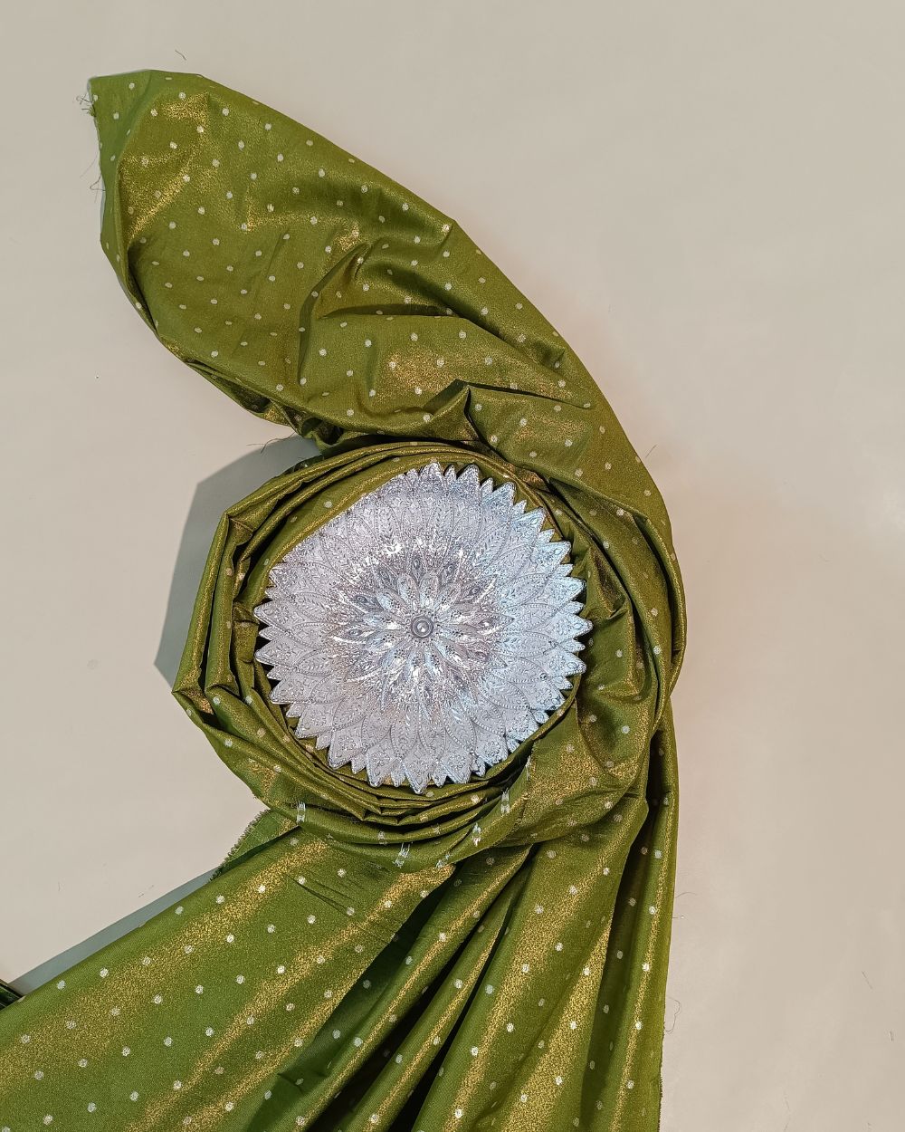 Cosmos Butti Work Mehandi Green Colour 42 Inches Width