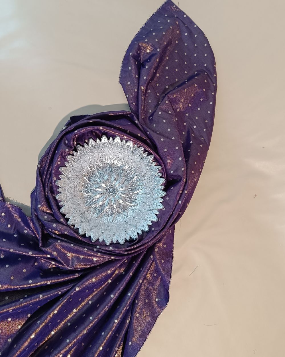 Cosmos Butti Work Purple Colour 42 Inches Width