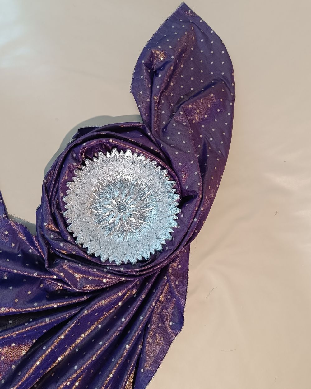 Cosmos Butti Work Deep Purple Colour 42 Inches Width