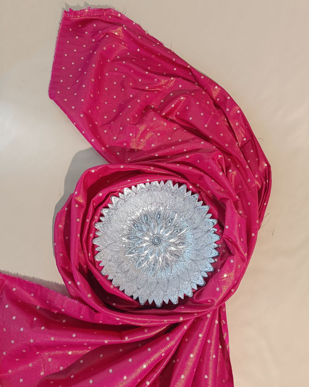 Cosmos Butti Work Pink Colour 42 Inches Width